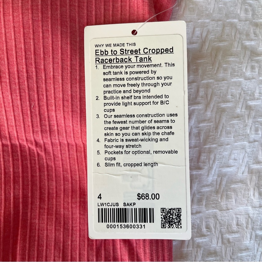 lululemon Ebb to Street Ribbed Crop Tank Tops (2) - Picture 6 of 9